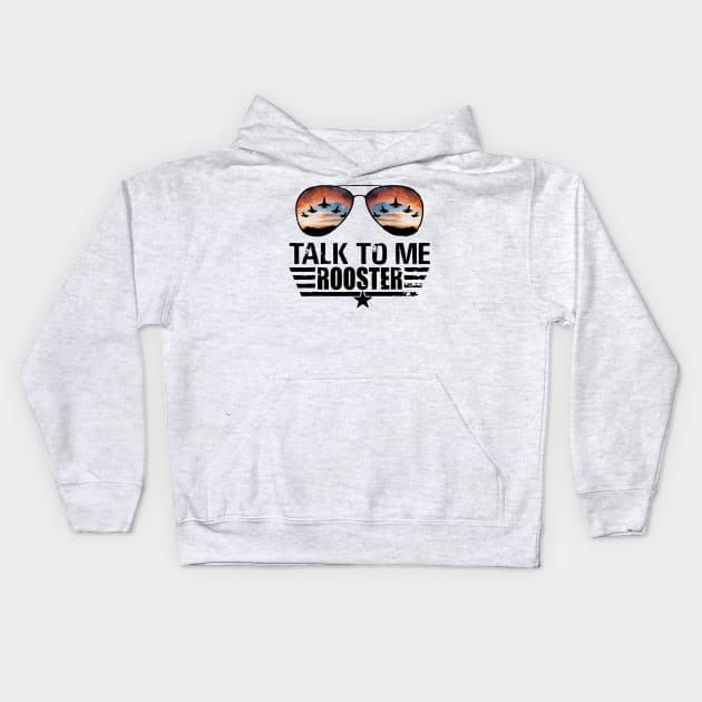 Talk To Me Rooster Kids Hoodie by binding classroom